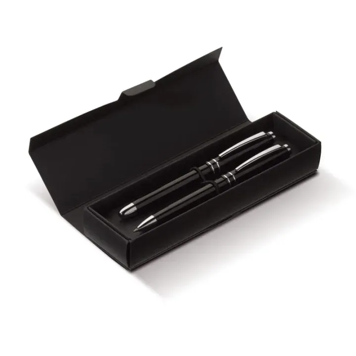 Pen set 2 stripes barrel metal - LT82365 (N0002)